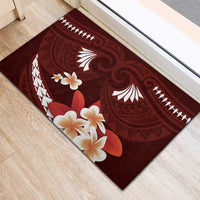 Oxblood Polynesia Rubber Doormat Tribal Pattern Tropical Frangipani LT14 - Polynesian Pride
