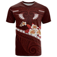 Oxblood Polynesia T Shirt Tribal Pattern Tropical Frangipani LT14 Oxblood - Polynesian Pride