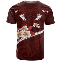 Oxblood Polynesia T Shirt Tribal Pattern Tropical Frangipani LT14 - Polynesian Pride