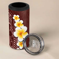 Oxblood Tropical Plumeria With Galaxy Polynesian Art 4 in 1 Can Cooler Tumbler LT14 - Polynesian Pride