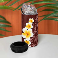 Oxblood Tropical Plumeria With Galaxy Polynesian Art 4 in 1 Can Cooler Tumbler LT14 - Polynesian Pride