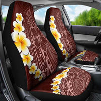 Oxblood Tropical Plumeria With Galaxy Polynesian Art Car Seat Cover