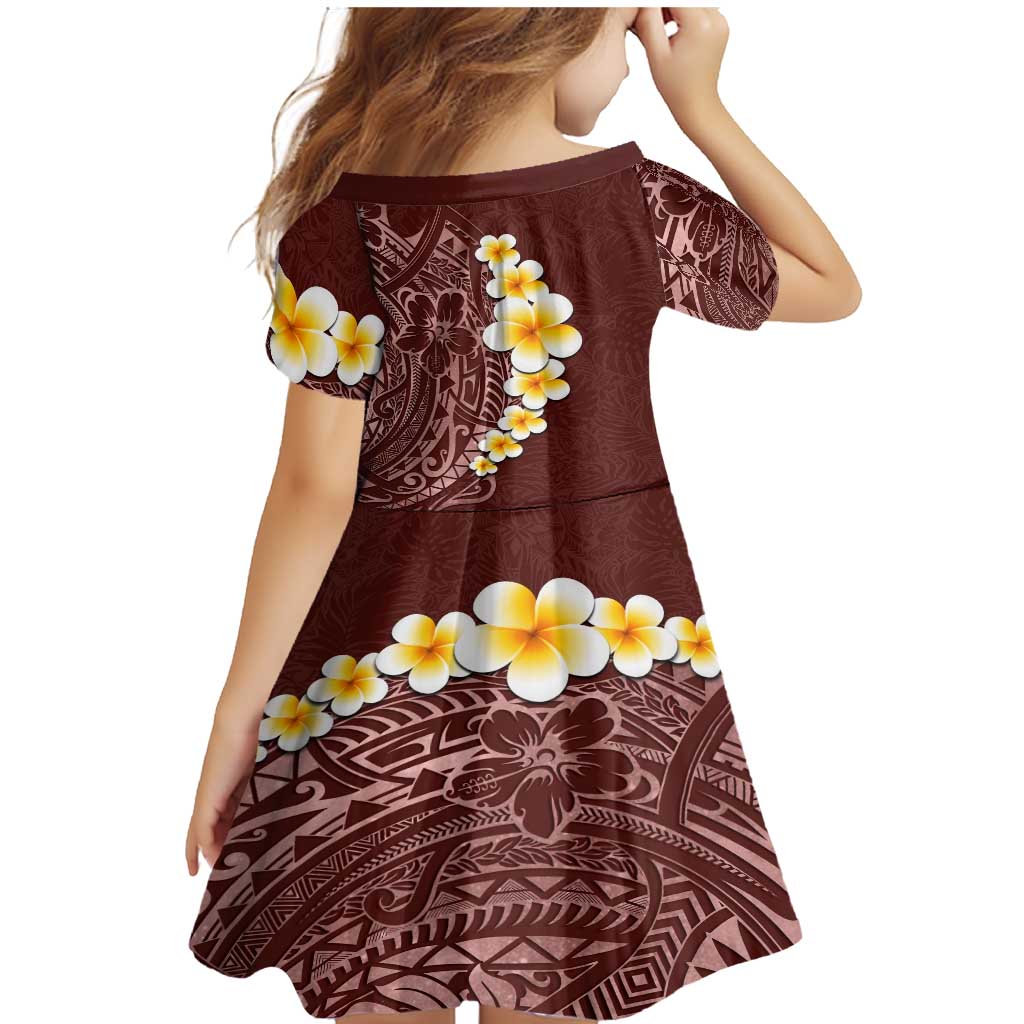 Oxblood Tropical Plumeria With Galaxy Polynesian Art Family Matching Mermaid Dress and Hawaiian Shirt