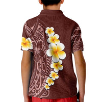 Oxblood Tropical Plumeria With Galaxy Polynesian Art Kid Polo Shirt LT14 - Polynesian Pride