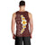 Oxblood Tropical Plumeria With Galaxy Polynesian Art Men Tank Top