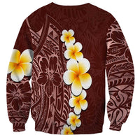 Oxblood Tropical Plumeria With Galaxy Polynesian Art Sweatshirt
