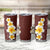 Oxblood Tropical Plumeria With Galaxy Polynesian Art Tumbler Cup