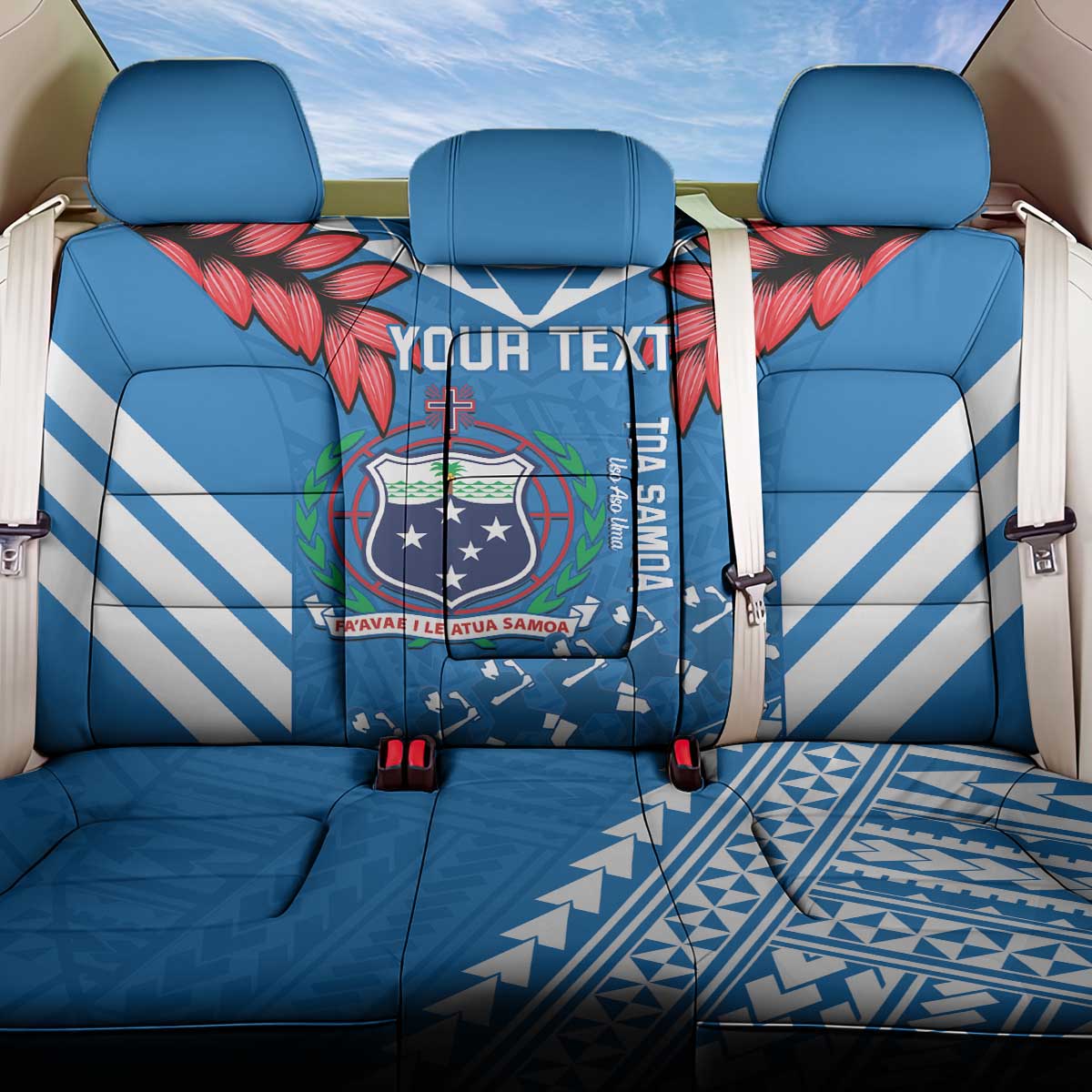 Custom Toa Samoa Rugby Back Car Seat Cover Samoan Siva Tau Uso Aso Uma