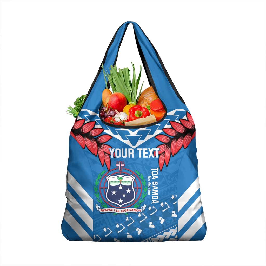 Custom Toa Samoa Rugby Grocery Bag Samoan Siva Tau Uso Aso Uma