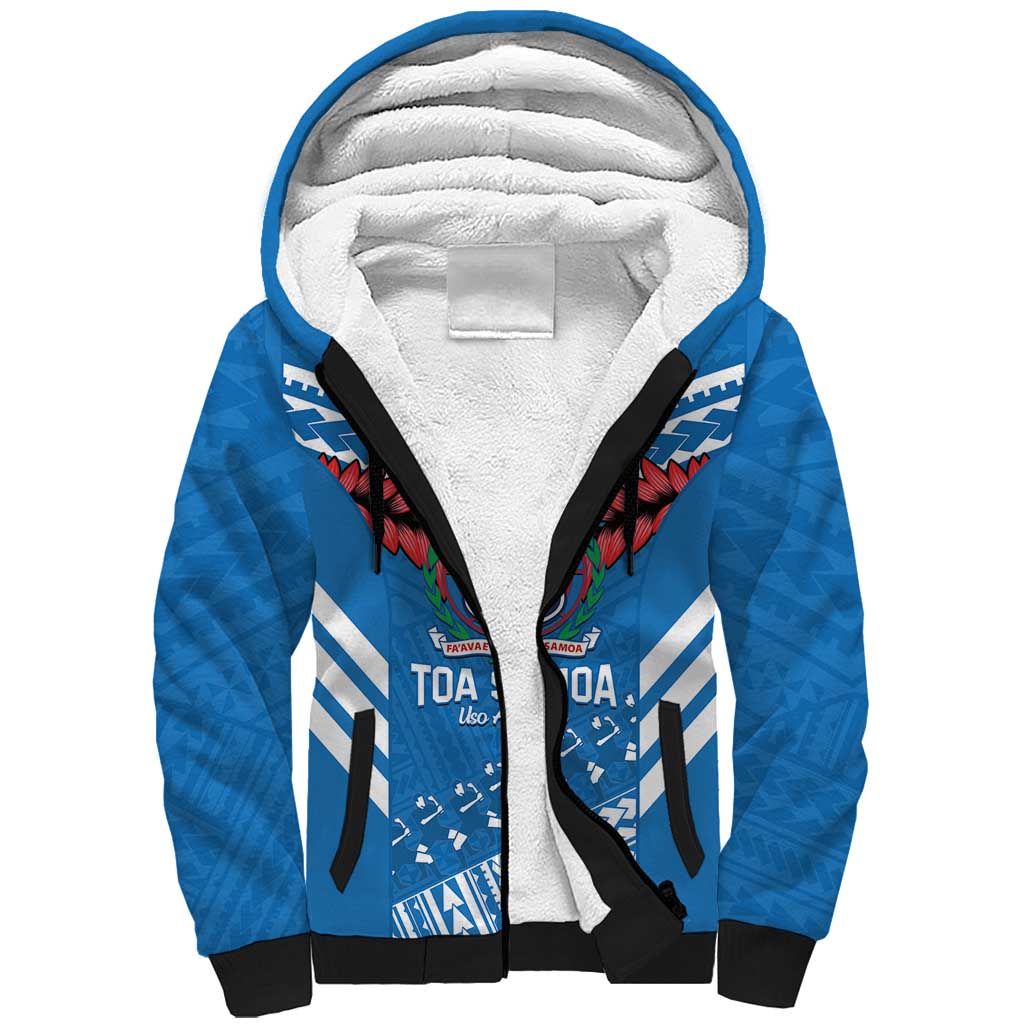 Custom Toa Samoa Rugby Sherpa Hoodie Samoan Siva Tau Uso Aso Uma