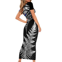 New Zealand Silver Fern Rugby Short Sleeve Bodycon Dress Go All Black 2023 World Cup LT14 - Polynesian Pride