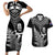 Personalised New Zealand Silver Fern Rugby Couples Matching Short Sleeve Bodycon Dress and Hawaiian Shirt Go All Black 2023 World Cup LT14 Black - Polynesian Pride