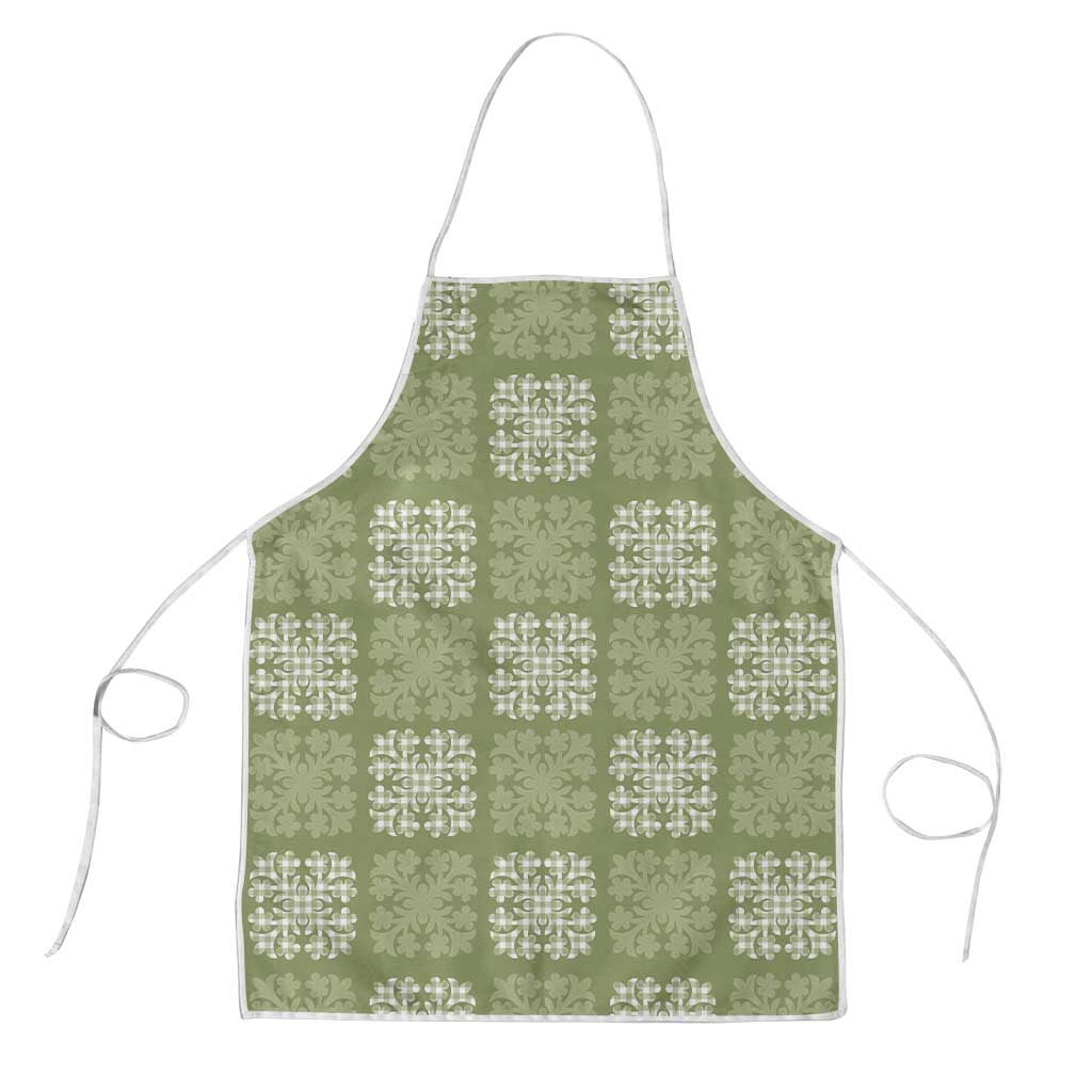 Vesuvian Green Palaka Quilt Hawaii Apron Traditional Hawaii-plaid Pattern - Polynesian Pride