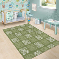 Vesuvian Green Palaka Quilt Hawaii Area Rug Traditional Hawaii-plaid Pattern - Polynesian Pride