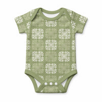 Vesuvian Green Palaka Quilt Hawaii Baby Onesie Traditional Hawaii-plaid Pattern