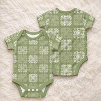 Vesuvian Green Palaka Quilt Hawaii Baby Onesie Traditional Hawaii-plaid Pattern