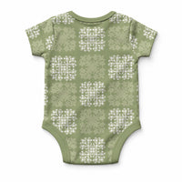 Vesuvian Green Palaka Quilt Hawaii Baby Onesie Traditional Hawaii-plaid Pattern