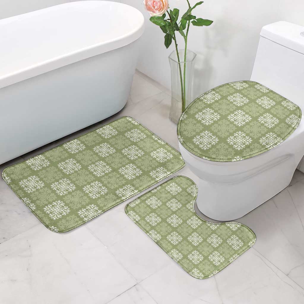 Vesuvian Green Palaka Quilt Hawaii Bathroom Set Traditional Hawaii-plaid Pattern - Polynesian Pride