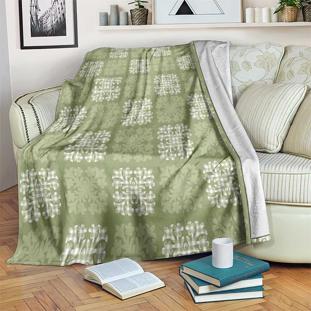 Vesuvian Green Palaka Quilt Hawaii Blanket Traditional Hawaii-plaid Pattern - Polynesian Pride
