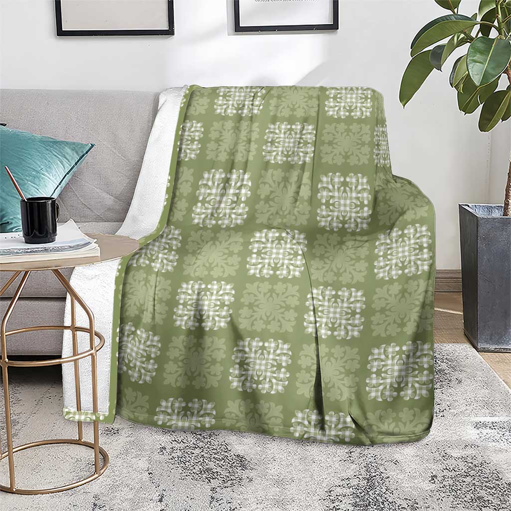 Vesuvian Green Palaka Quilt Hawaii Blanket Traditional Hawaii-plaid Pattern - Polynesian Pride