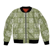 Vesuvian Green Palaka Quilt Hawaii Bomber Jacket Traditional Hawaii-plaid Pattern LT14 Unisex Vesuvian Green - Polynesian Pride