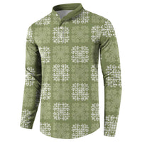 Vesuvian Green Palaka Quilt Hawaii Button Sweatshirt Traditional Hawaii-plaid Pattern LT14 - Polynesian Pride