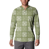 Vesuvian Green Palaka Quilt Hawaii Button Sweatshirt Traditional Hawaii-plaid Pattern LT14 - Polynesian Pride