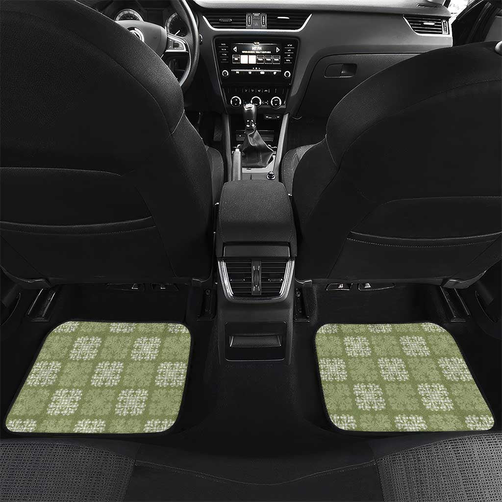 Vesuvian Green Palaka Quilt Hawaii Car Mats Traditional Hawaii-plaid Pattern - Polynesian Pride