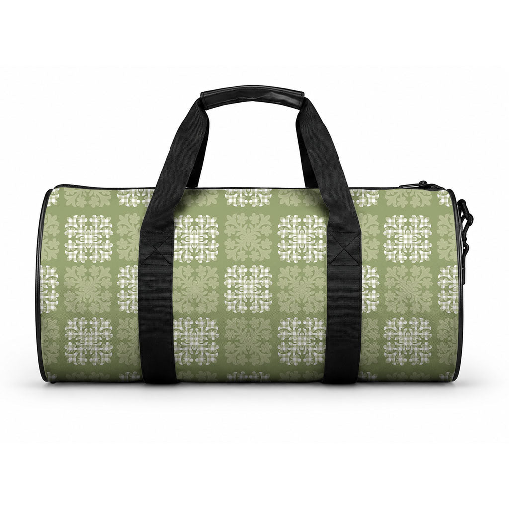 Vesuvian Green Palaka Quilt Hawaii Duffle Bag Traditional Hawaii-plaid Pattern