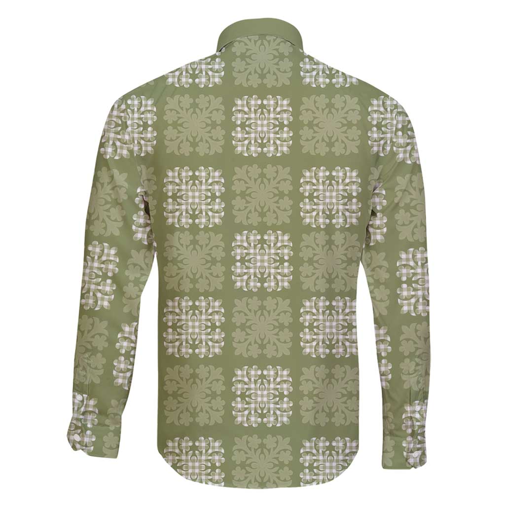 Vesuvian Green Palaka Quilt Hawaii Family Matching Puletasi and Hawaiian Shirt Traditional Hawaii-plaid Pattern LT14 - Polynesian Pride