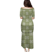 Vesuvian Green Palaka Quilt Hawaii Family Matching Puletasi and Hawaiian Shirt Traditional Hawaii-plaid Pattern LT14 - Polynesian Pride