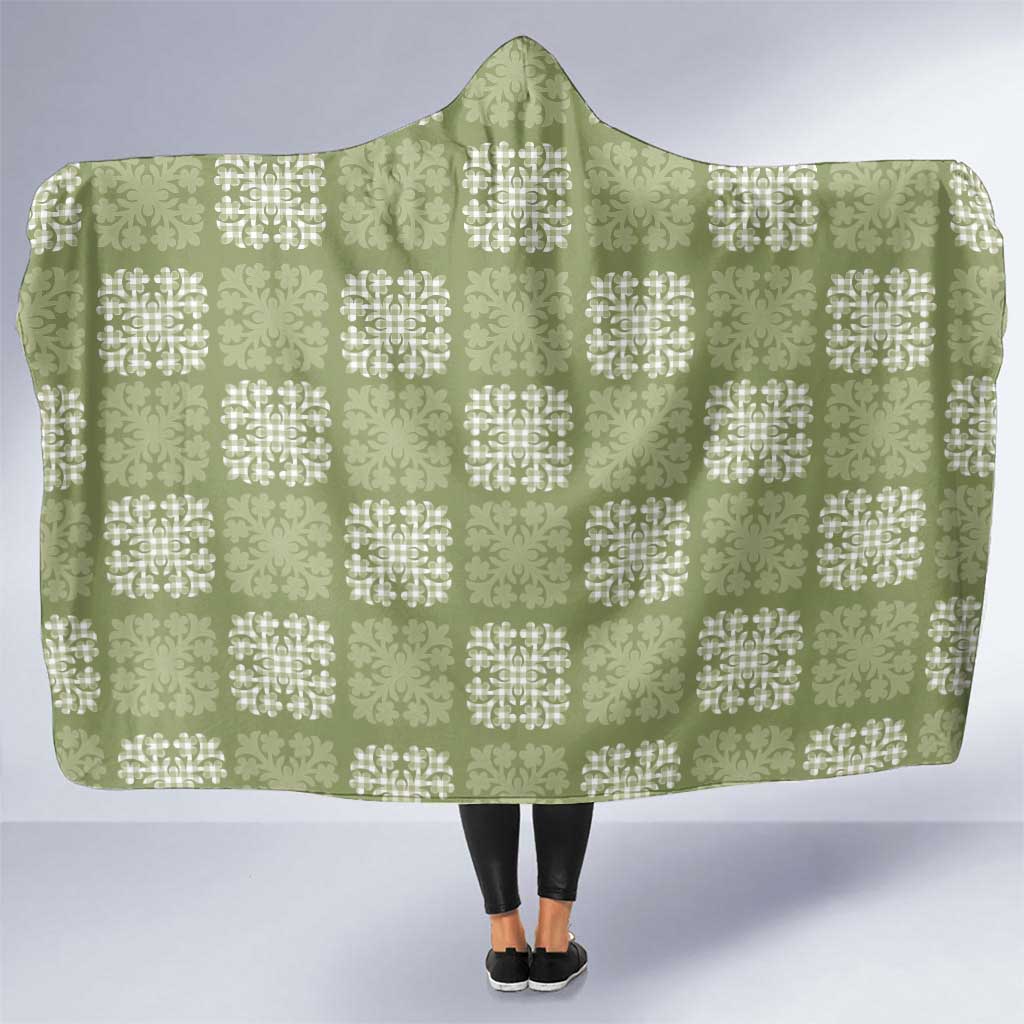 Vesuvian Green Palaka Quilt Hawaii Hooded Blanket Traditional Hawaii-plaid Pattern - Polynesian Pride