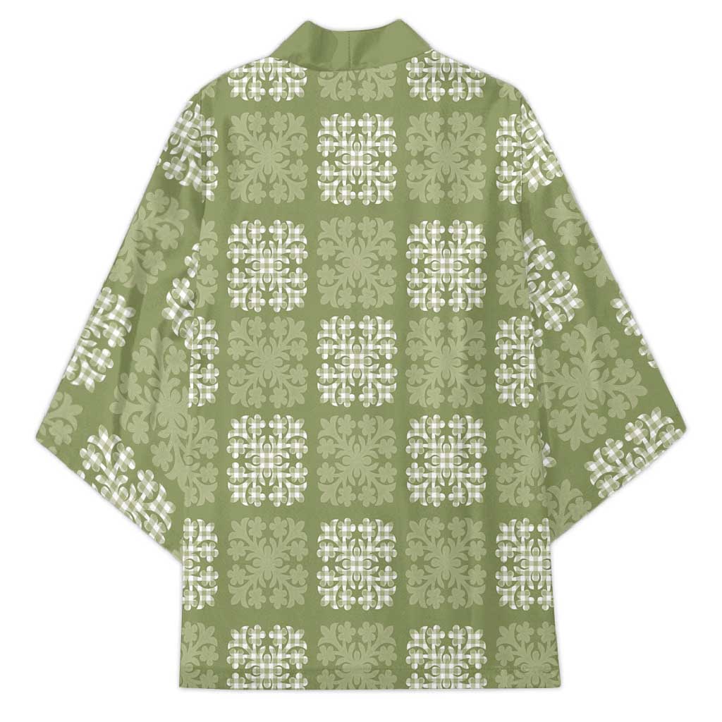 Vesuvian Green Palaka Quilt Hawaii Kimono Traditional Hawaii-plaid Pattern LT14 - Polynesian Pride