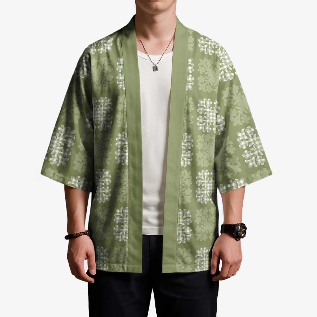 Vesuvian Green Palaka Quilt Hawaii Kimono Traditional Hawaii-plaid Pattern LT14 - Polynesian Pride