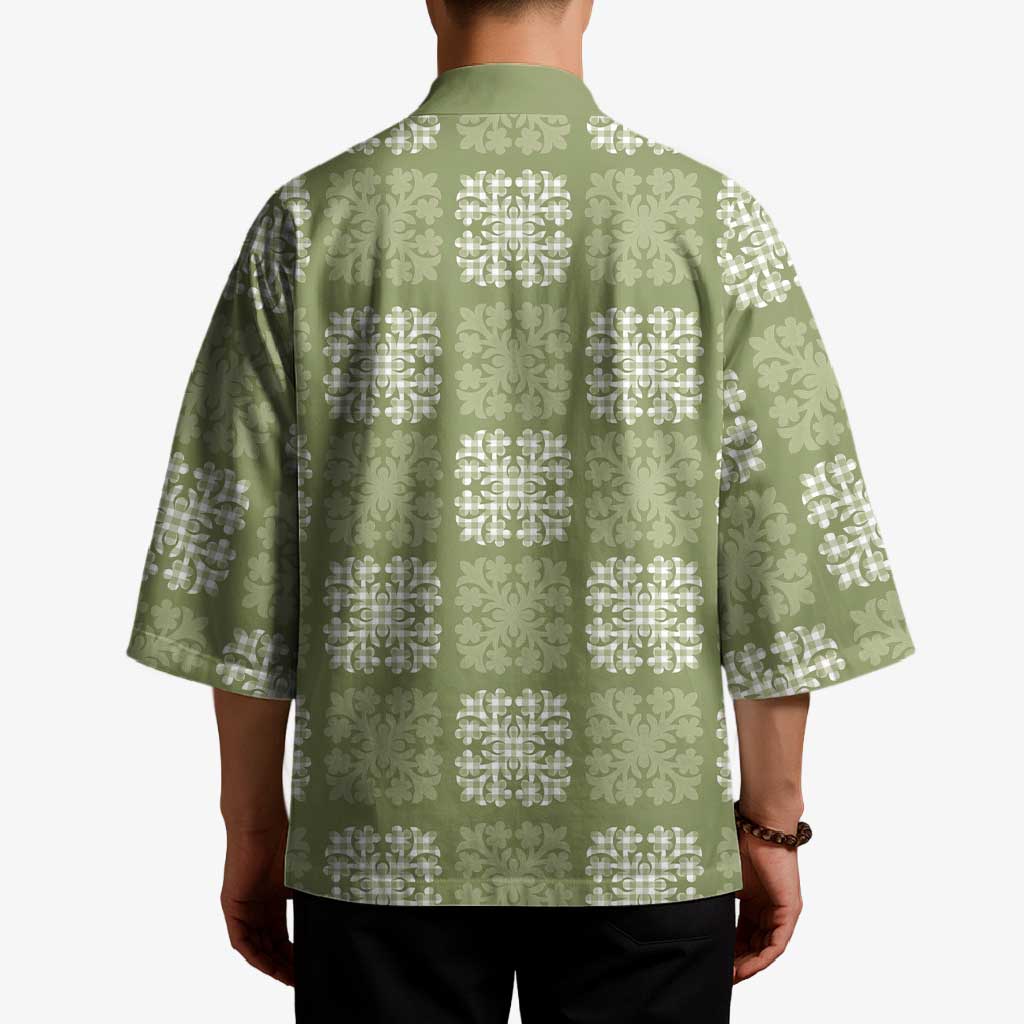 Vesuvian Green Palaka Quilt Hawaii Kimono Traditional Hawaii-plaid Pattern LT14 - Polynesian Pride