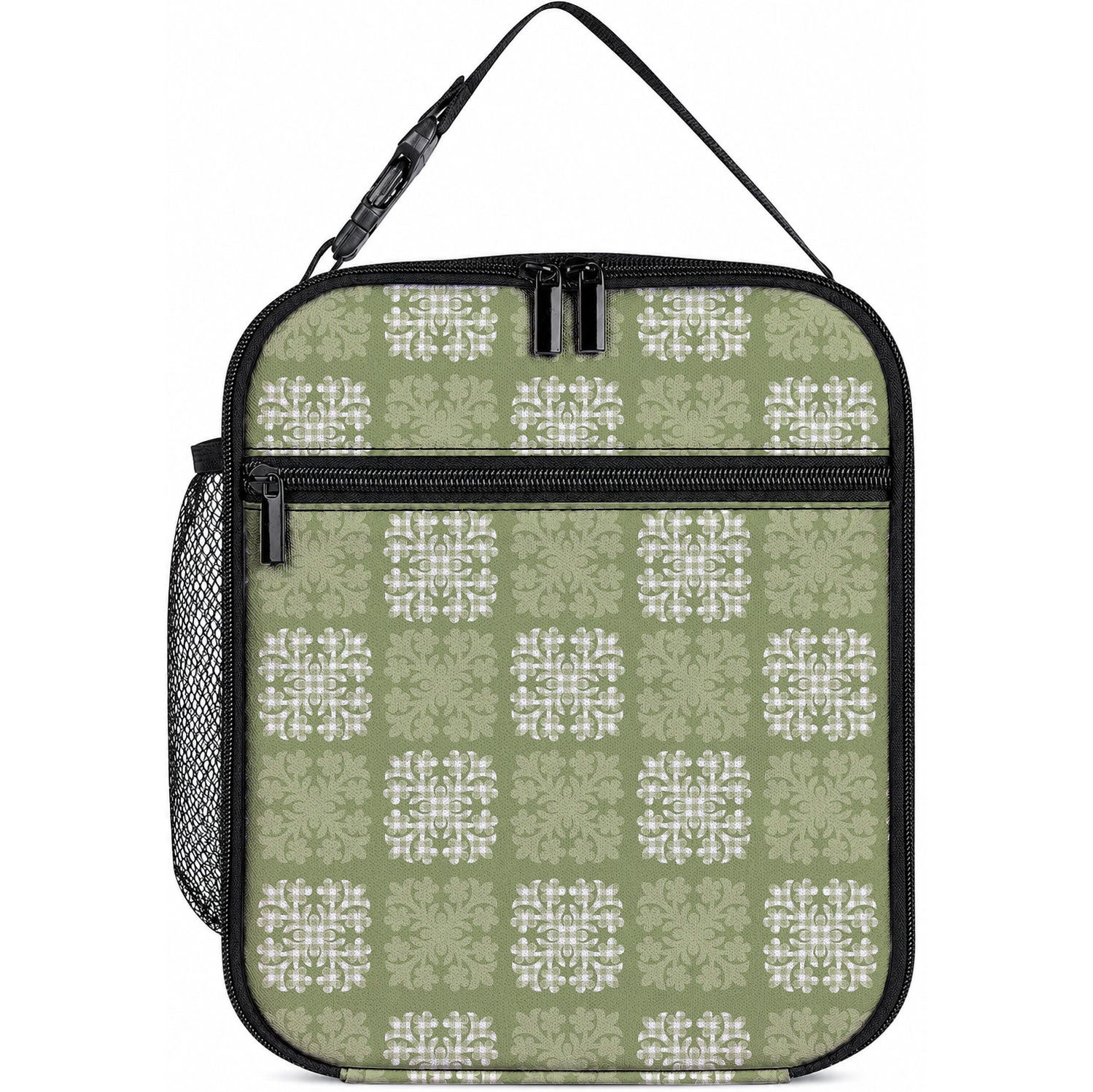 Vesuvian Green Palaka Quilt Hawaii Lunch Bag Traditional Hawaii-plaid Pattern