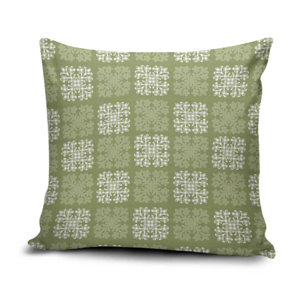 Vesuvian Green Palaka Quilt Hawaii Pillow Cover Traditional Hawaii-plaid Pattern - Polynesian Pride