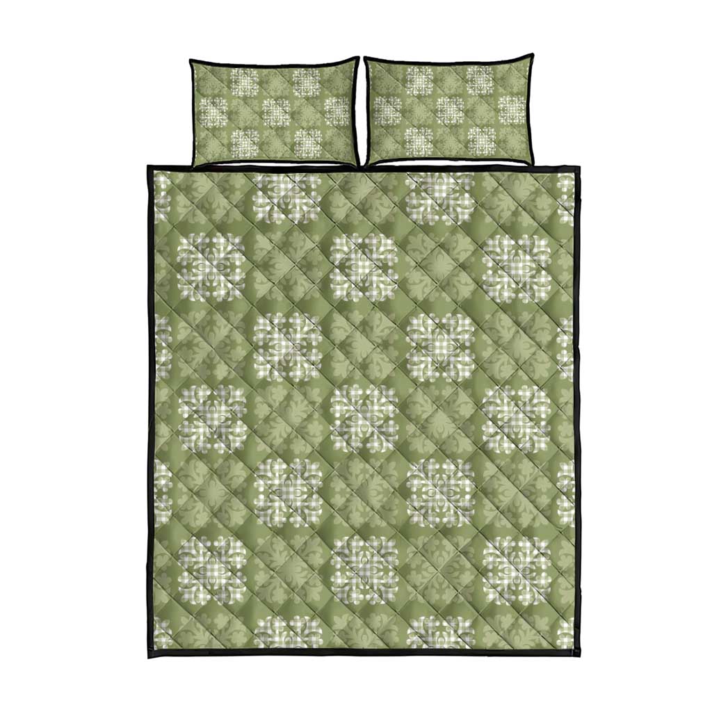 Vesuvian Green Palaka Quilt Hawaii Quilt Bed Set Traditional Hawaii-plaid Pattern - Polynesian Pride
