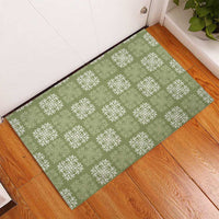 Vesuvian Green Palaka Quilt Hawaii Rubber Doormat Traditional Hawaii-plaid Pattern LT14 - Polynesian Pride