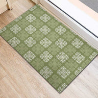 Vesuvian Green Palaka Quilt Hawaii Rubber Doormat Traditional Hawaii-plaid Pattern LT14 - Polynesian Pride