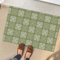 Vesuvian Green Palaka Quilt Hawaii Rubber Doormat Traditional Hawaii-plaid Pattern LT14 - Polynesian Pride