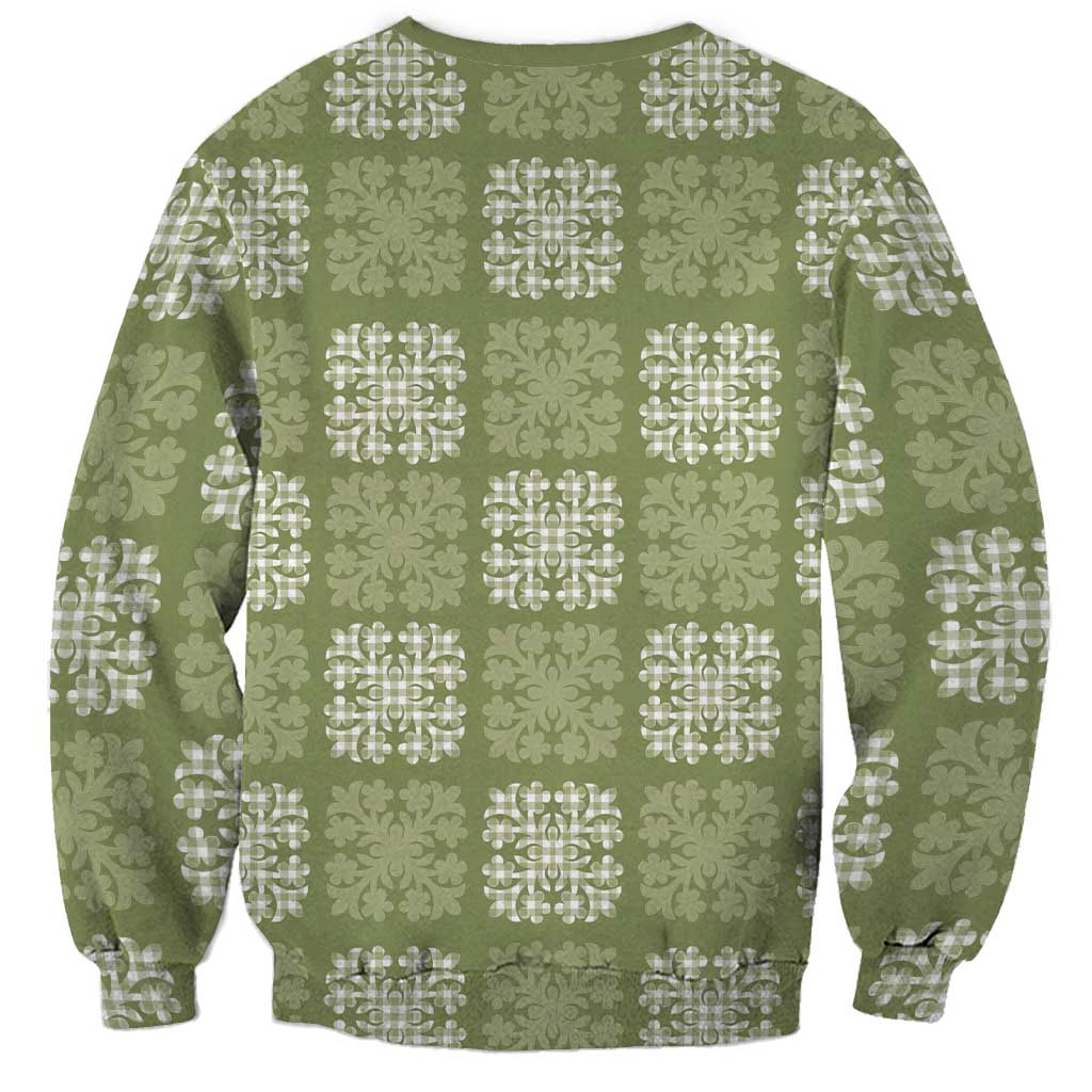 Vesuvian Green Palaka Quilt Hawaii Sweatshirt Traditional Hawaii-plaid Pattern LT14 - Polynesian Pride
