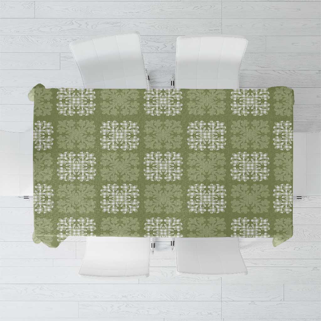 Vesuvian Green Palaka Quilt Hawaii Tablecloth Traditional Hawaii-plaid Pattern - Polynesian Pride
