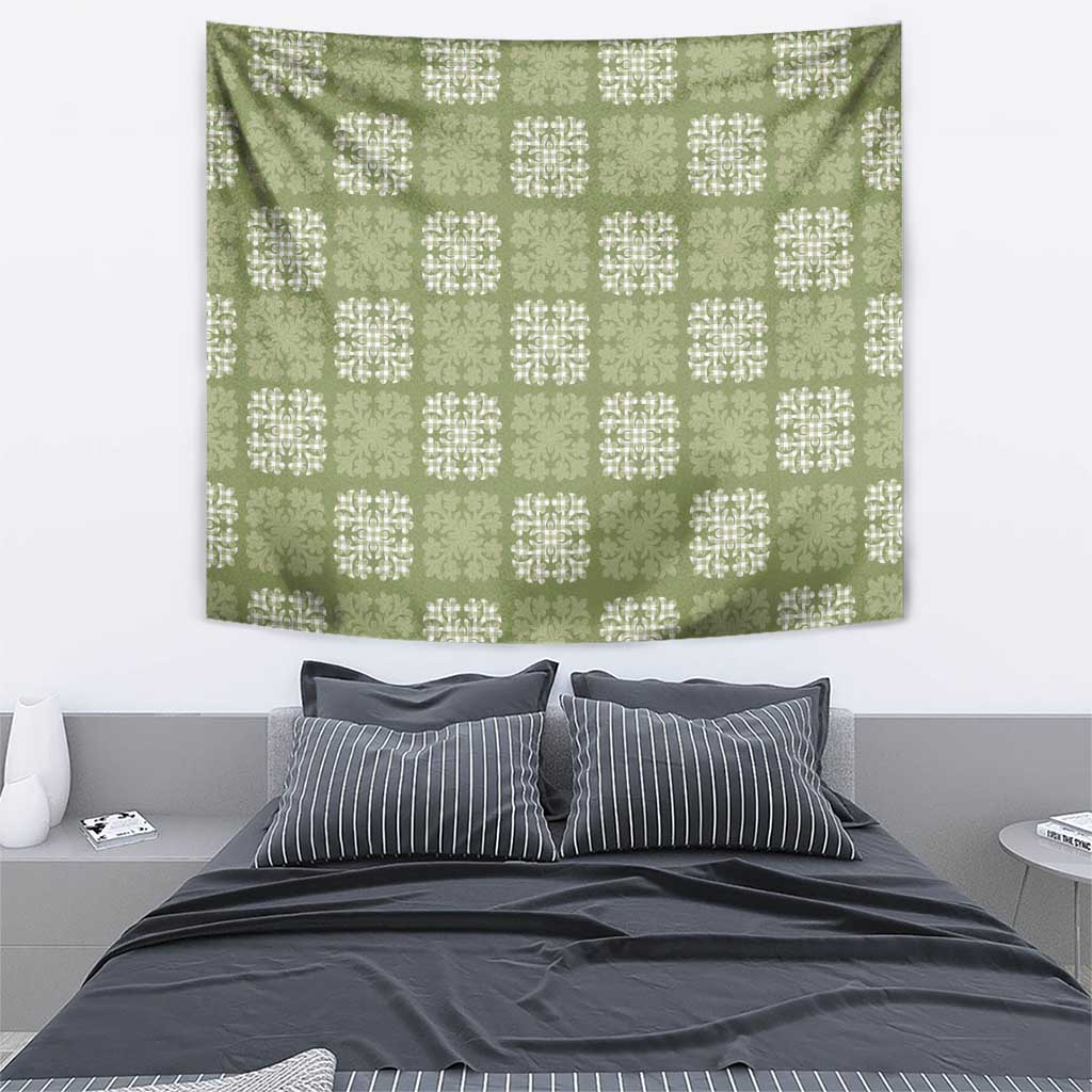 Vesuvian Green Palaka Quilt Hawaii Tapestry Traditional Hawaii-plaid Pattern LT14 - Polynesian Pride