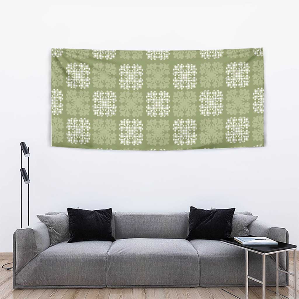 Vesuvian Green Palaka Quilt Hawaii Tapestry Traditional Hawaii-plaid Pattern LT14 - Polynesian Pride