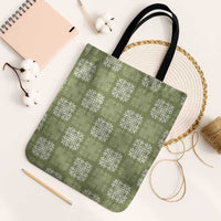 Vesuvian Green Palaka Quilt Hawaii Tote Bag Traditional Hawaii-plaid Pattern LT14 Black Strap One Size Vesuvian Green - Polynesian Pride