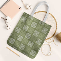 Vesuvian Green Palaka Quilt Hawaii Tote Bag Traditional Hawaii-plaid Pattern LT14 White Strap One Size Vesuvian Green - Polynesian Pride