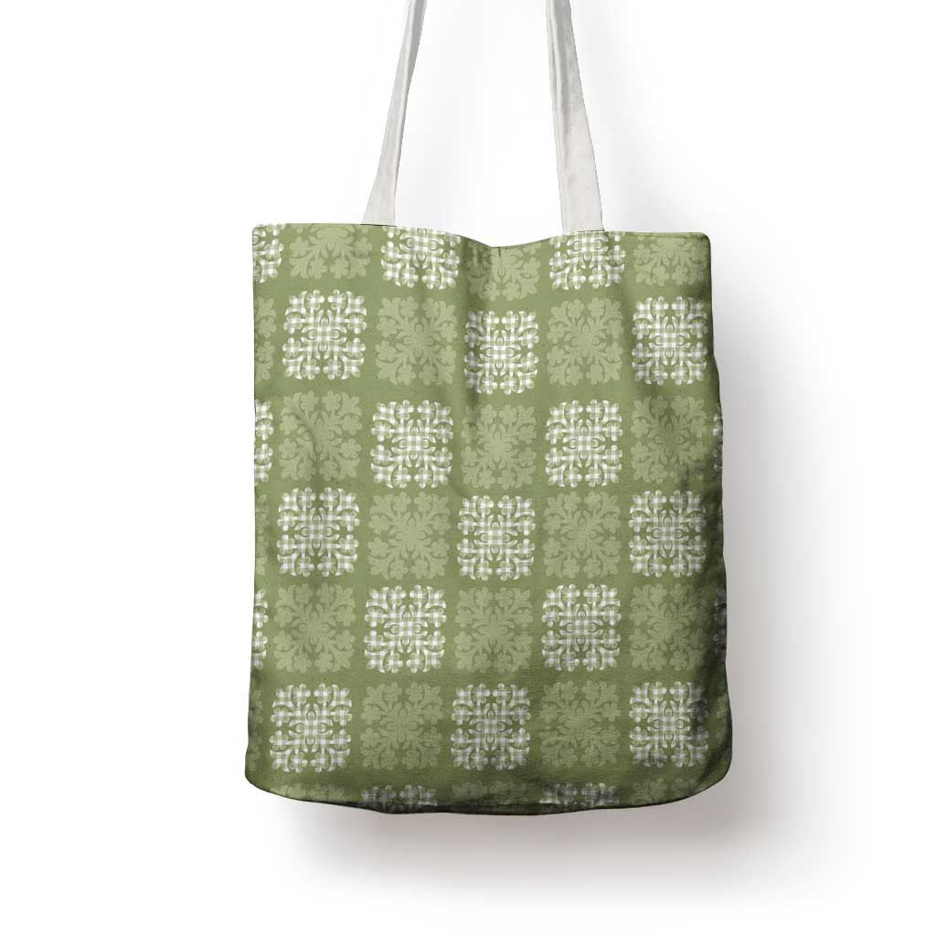 Vesuvian Green Palaka Quilt Hawaii Tote Bag Traditional Hawaii-plaid Pattern LT14 - Polynesian Pride