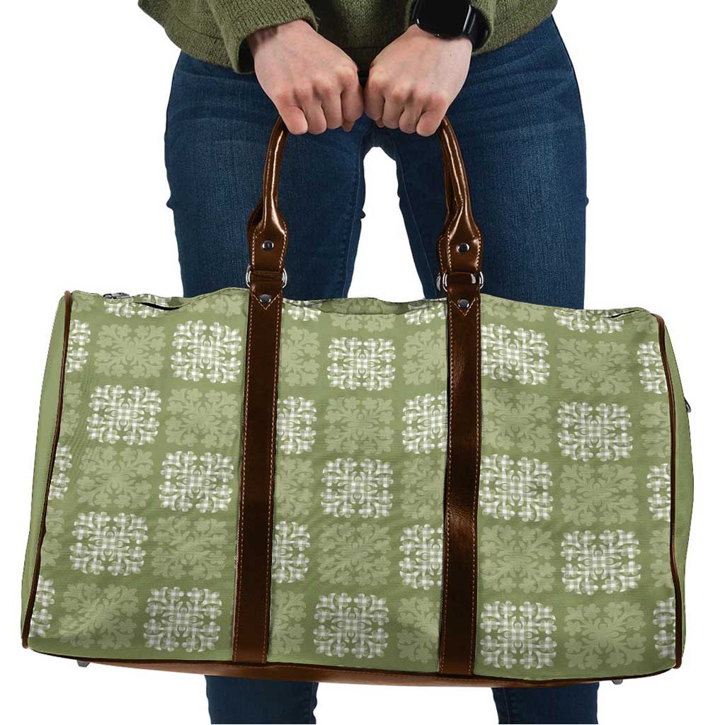 Vesuvian Green Palaka Quilt Hawaii Travel Bag Traditional Hawaii-plaid Pattern - Polynesian Pride