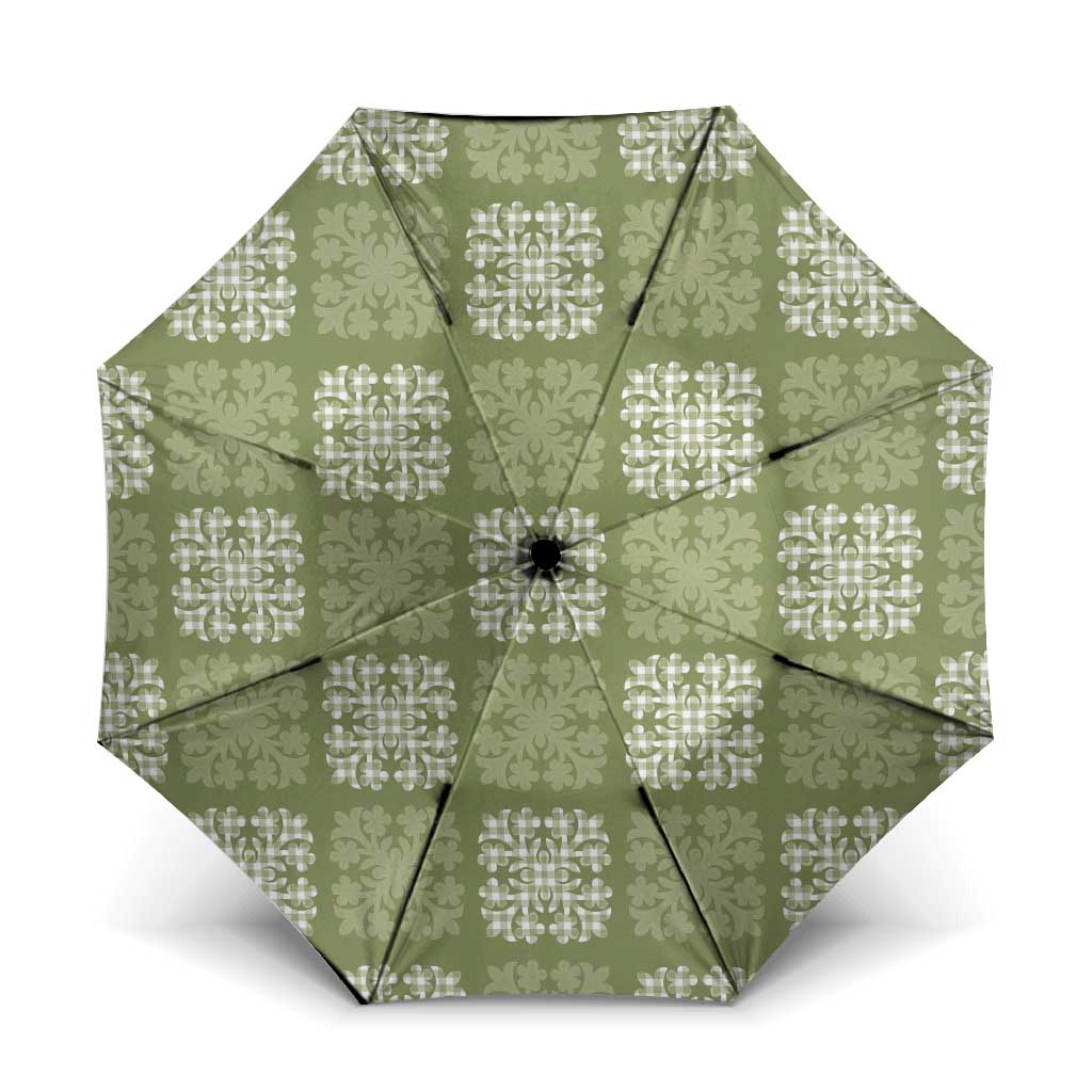 Vesuvian Green Palaka Quilt Hawaii Umbrella Traditional Hawaii-plaid Pattern - Polynesian Pride